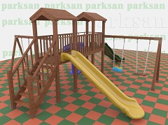 Ahşap Çocuk Oyun Parkı  (Eko  Seri) - 51507