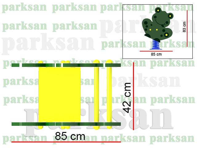 Ahşap Park Ekipmanları /  Ahşap Kurbağa Zıp Zıp - 51941 Teknik Resim