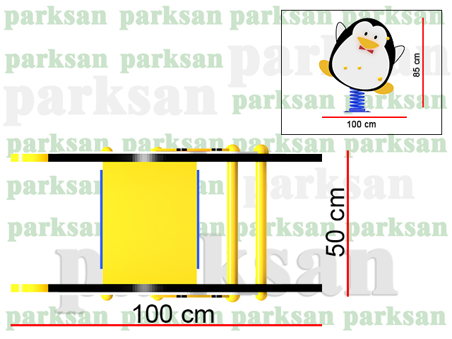 Ahşap Park Ekipmanları / Ahşap Penguen Zıp Zıp - 51942 Teknik Resim